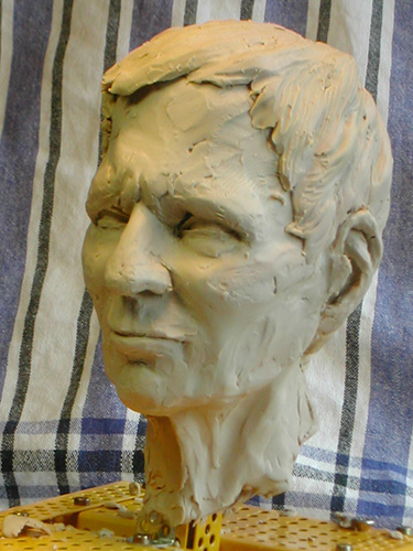 mjt, portrait in clay