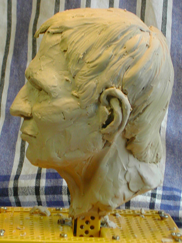 mjt, portrait in clay