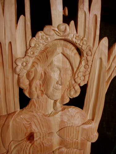 young man, portrait in clay